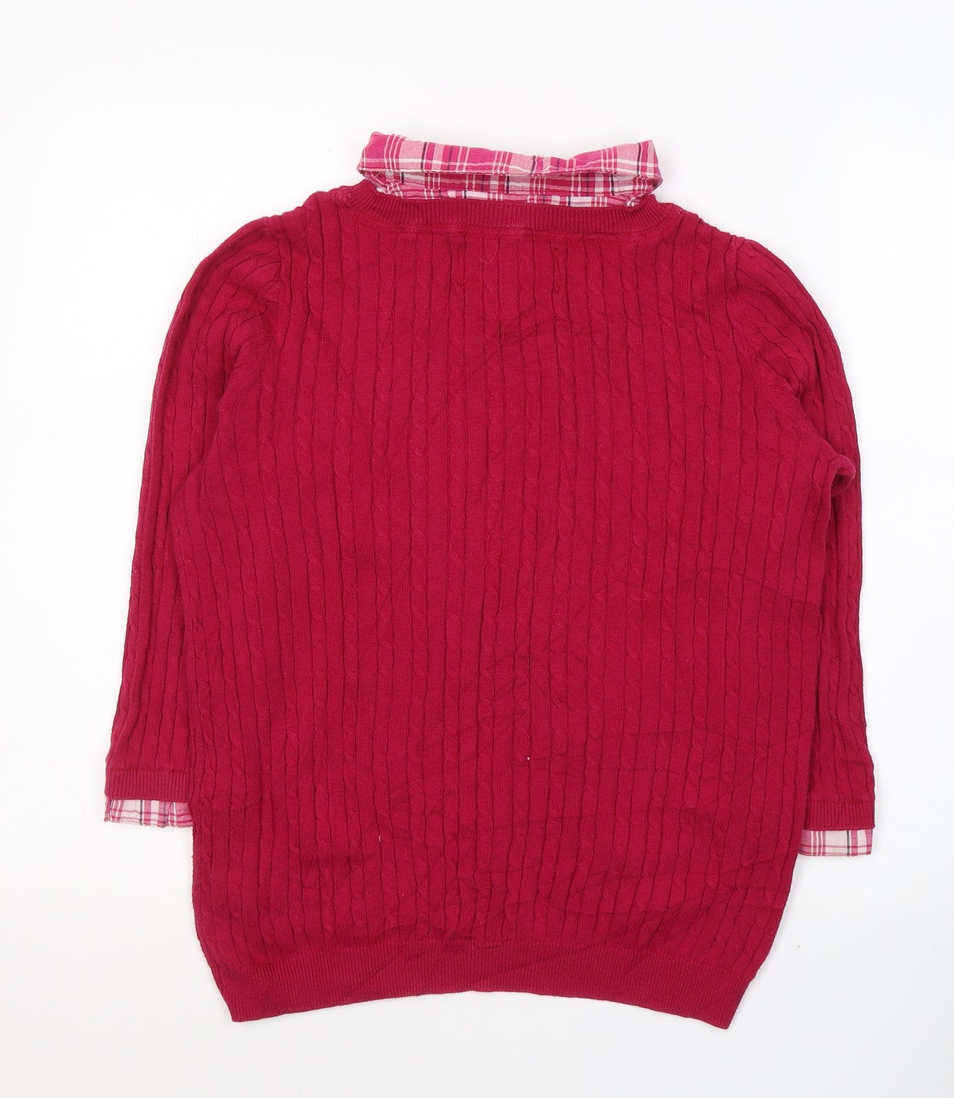 Debenhams Womens Pink Collared  Cotton Pullover Jumper Size 12