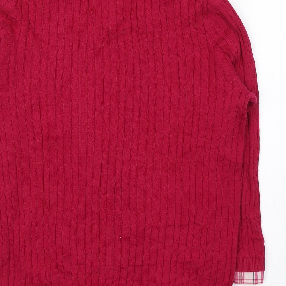Debenhams Womens Pink Collared  Cotton Pullover Jumper Size 12