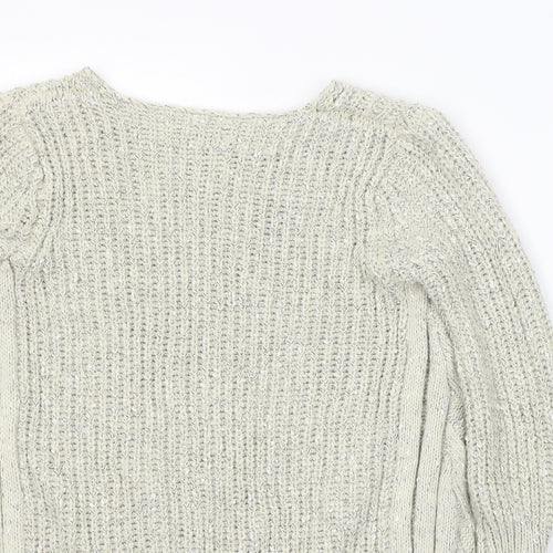 Stella Morgan Womens Ivory Round Neck  Acrylic Pullover Jumper Size 10
