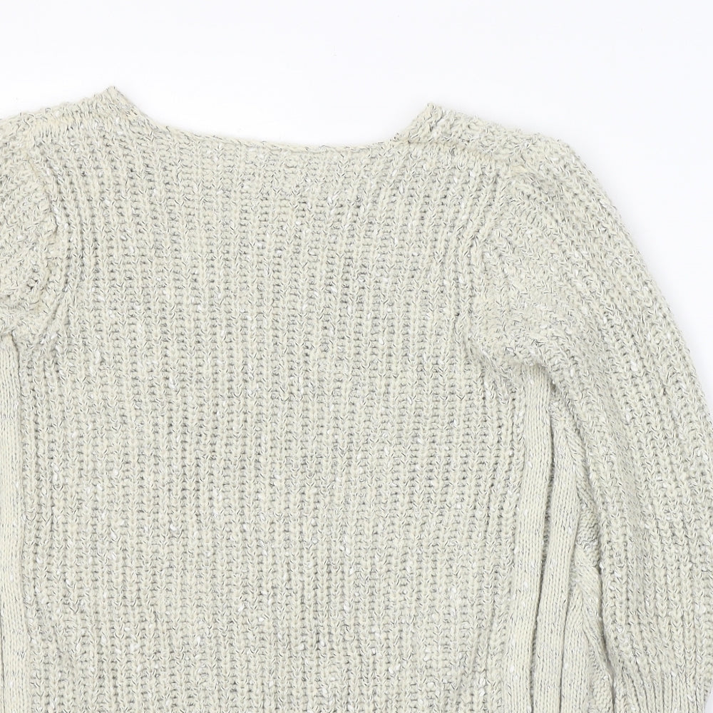 Stella Morgan Womens Ivory Round Neck  Acrylic Pullover Jumper Size 10
