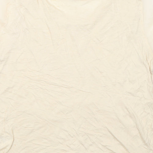 H&M Womens Beige  Polyester Basic T-Shirt Size XS Round Neck