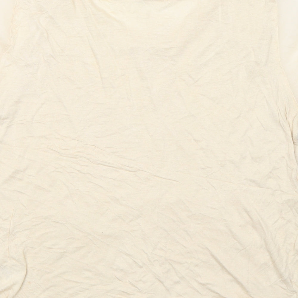 H&M Womens Beige  Polyester Basic T-Shirt Size XS Round Neck