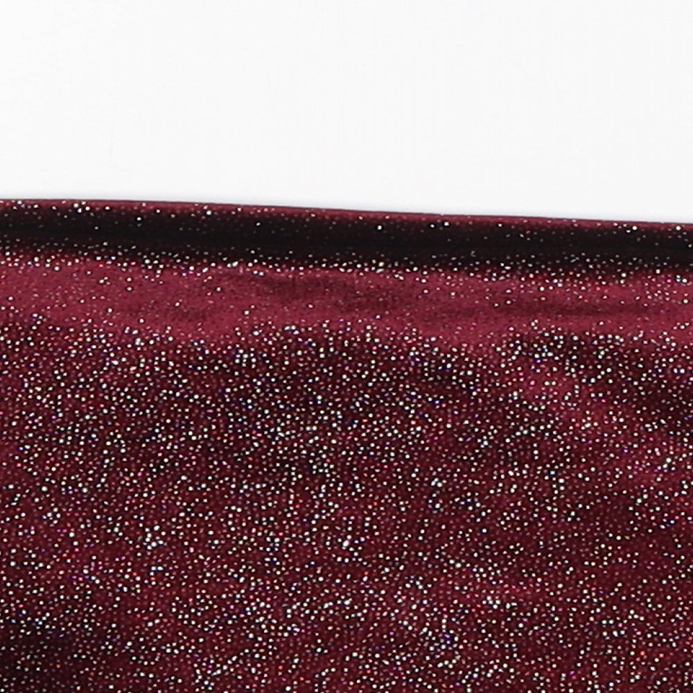 New Look Womens Red  Polyester Cropped Blouse Size 8 Off the Shoulder