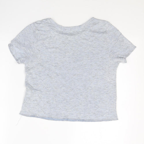 Atmosphere Womens Blue  Viscose Cropped T-Shirt Size 12 Round Neck - It's better in LA