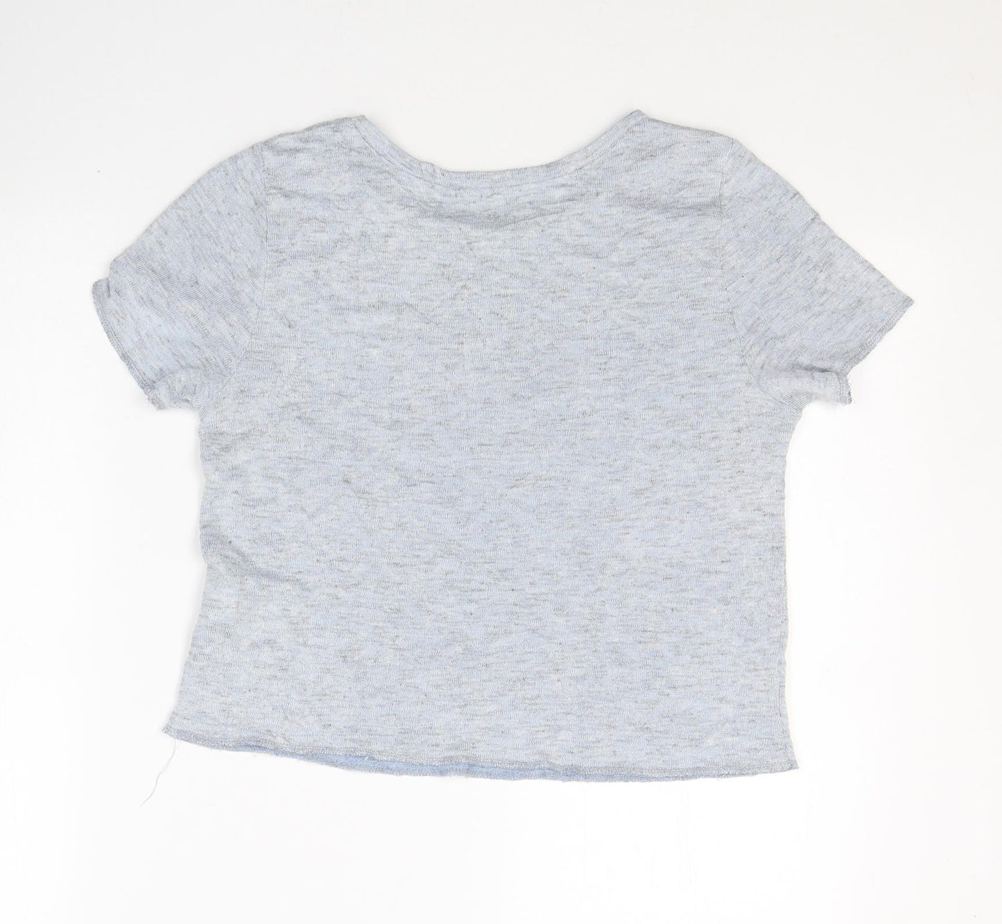 Atmosphere Womens Blue  Viscose Cropped T-Shirt Size 12 Round Neck - It's better in LA