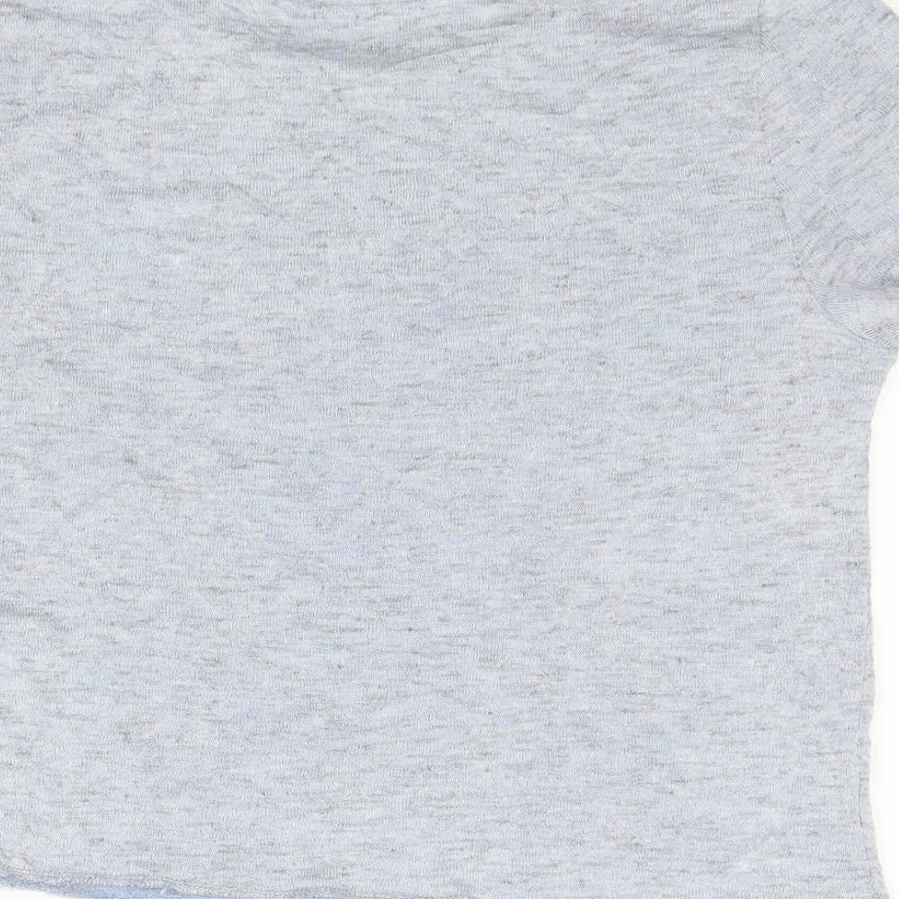 Atmosphere Womens Blue  Viscose Cropped T-Shirt Size 12 Round Neck - It's better in LA