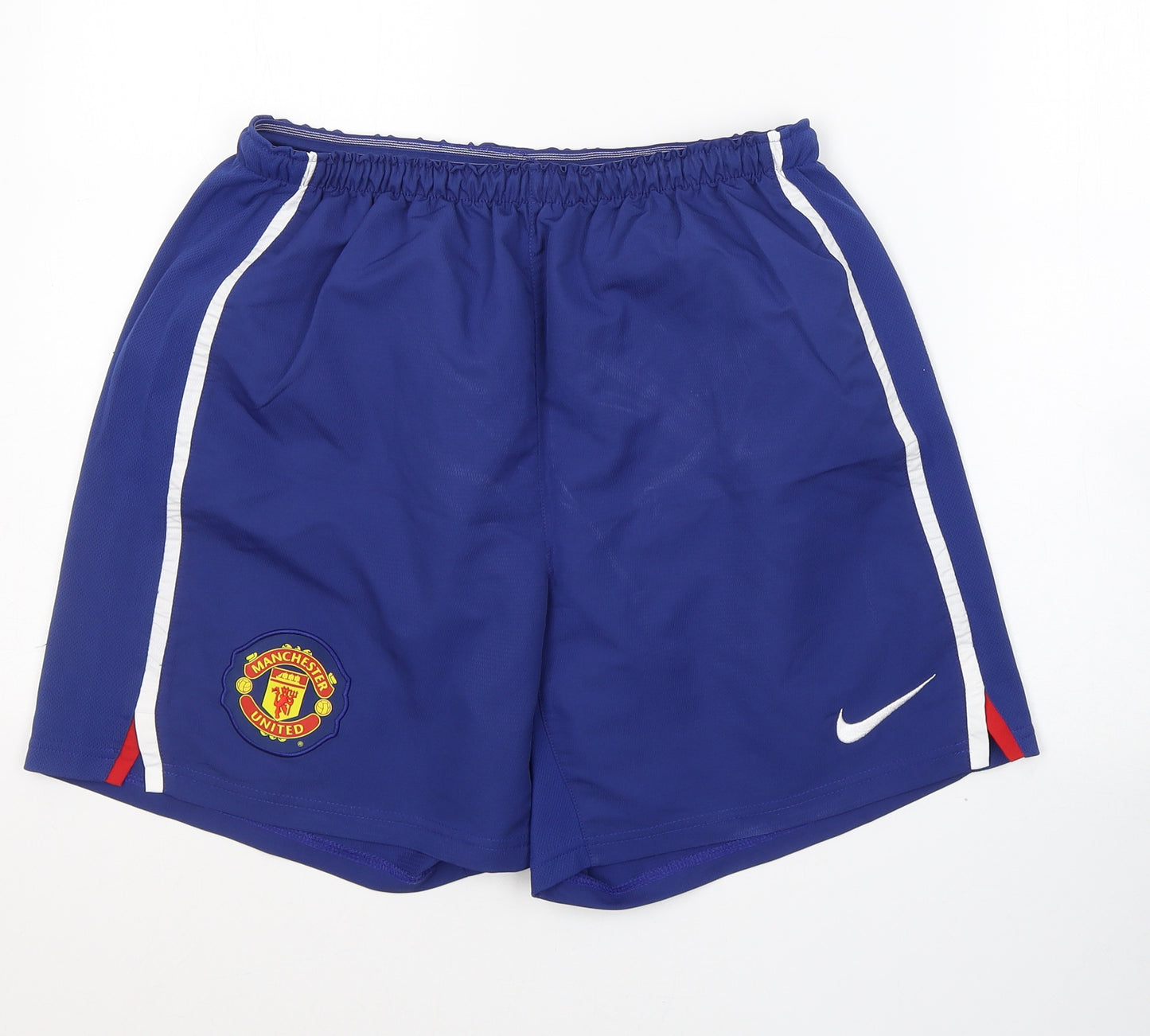 Nike Mens Blue  Polyester Athletic Shorts Size M  Regular Tie - Manchester United