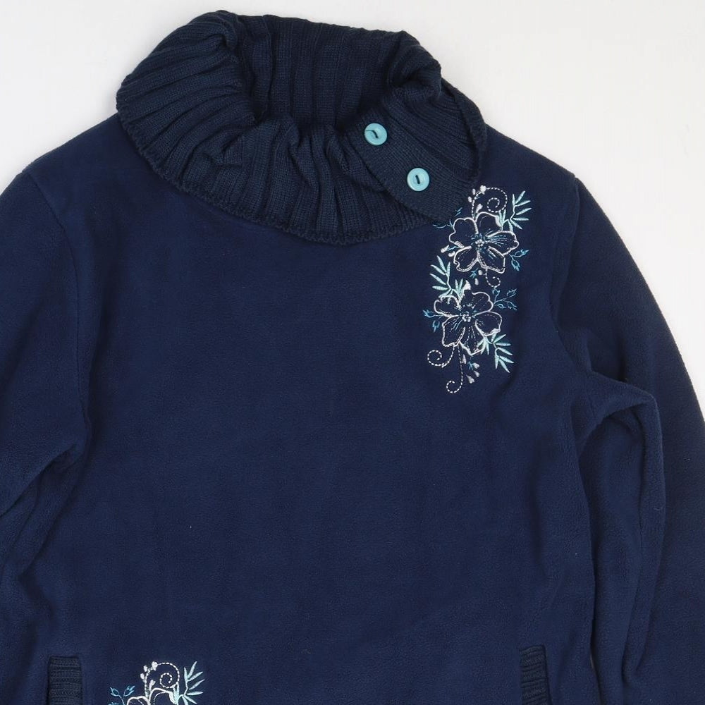 Atlas Womens Blue  Polyester Pullover Sweatshirt Size 8  Pullover - Flowers