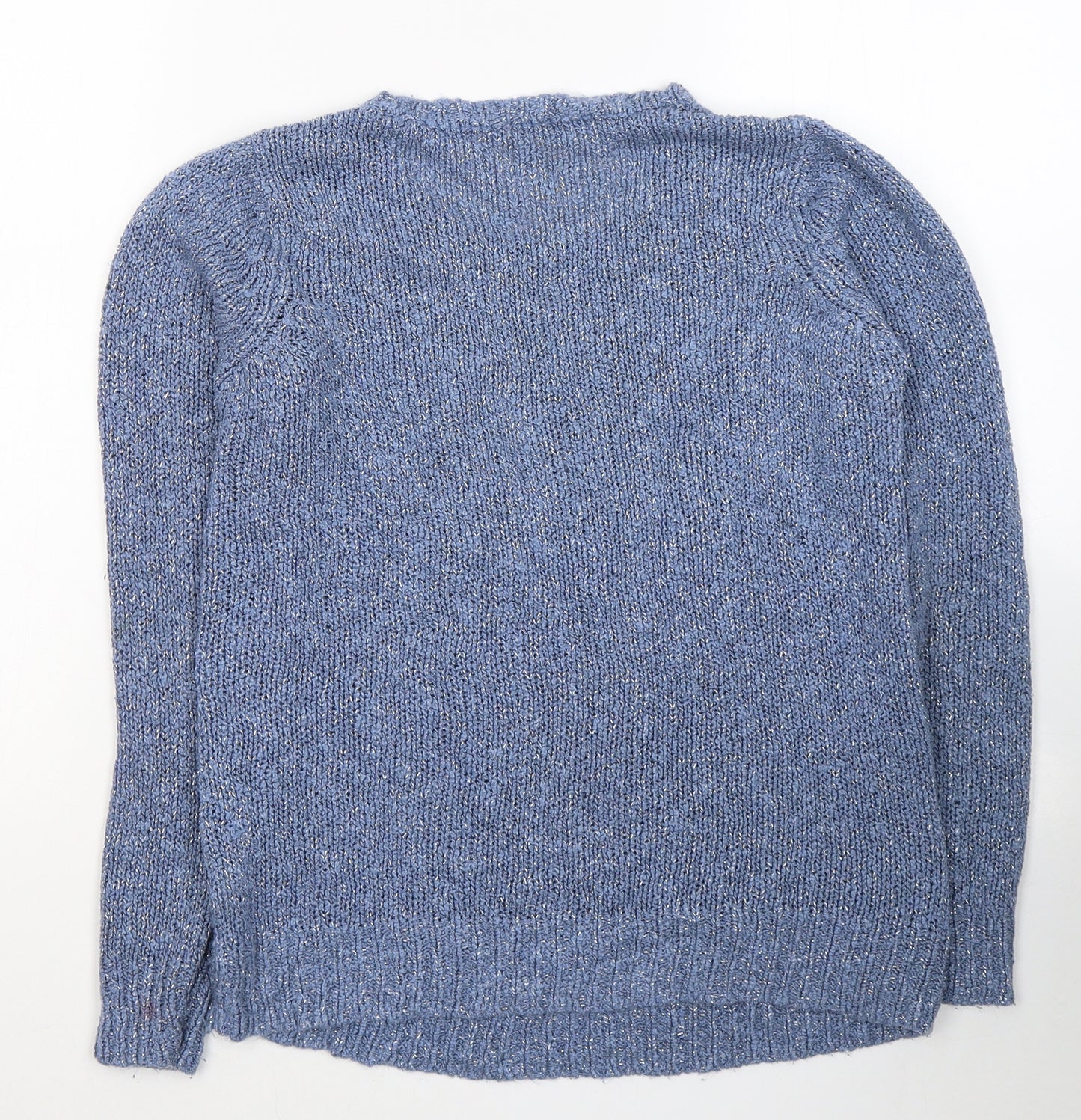 BHS Womens Blue Round Neck  Acrylic Pullover Jumper Size 14