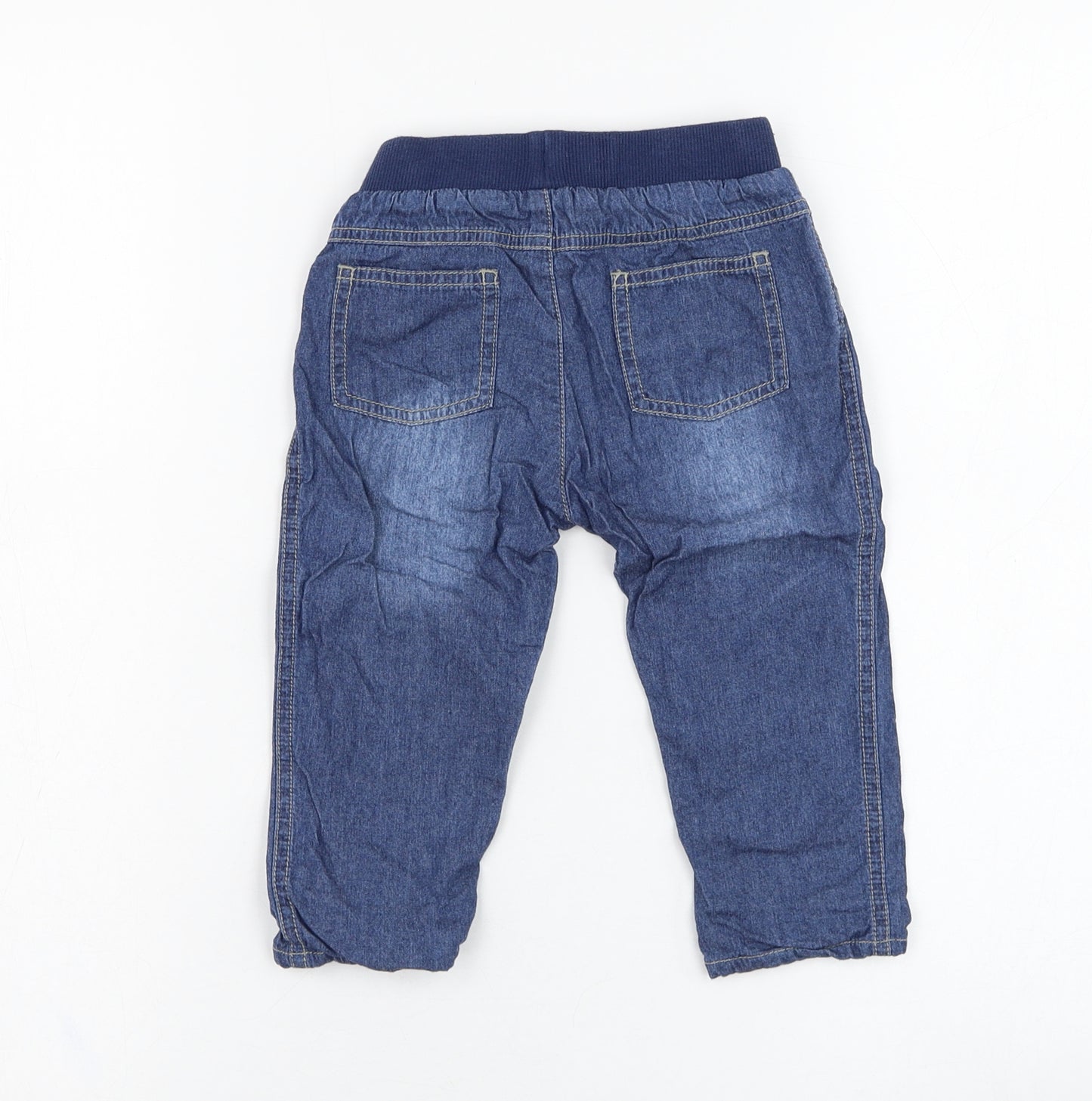 George Girls Blue  Cotton Capri Jeans Size 12-18 Months  Pullover