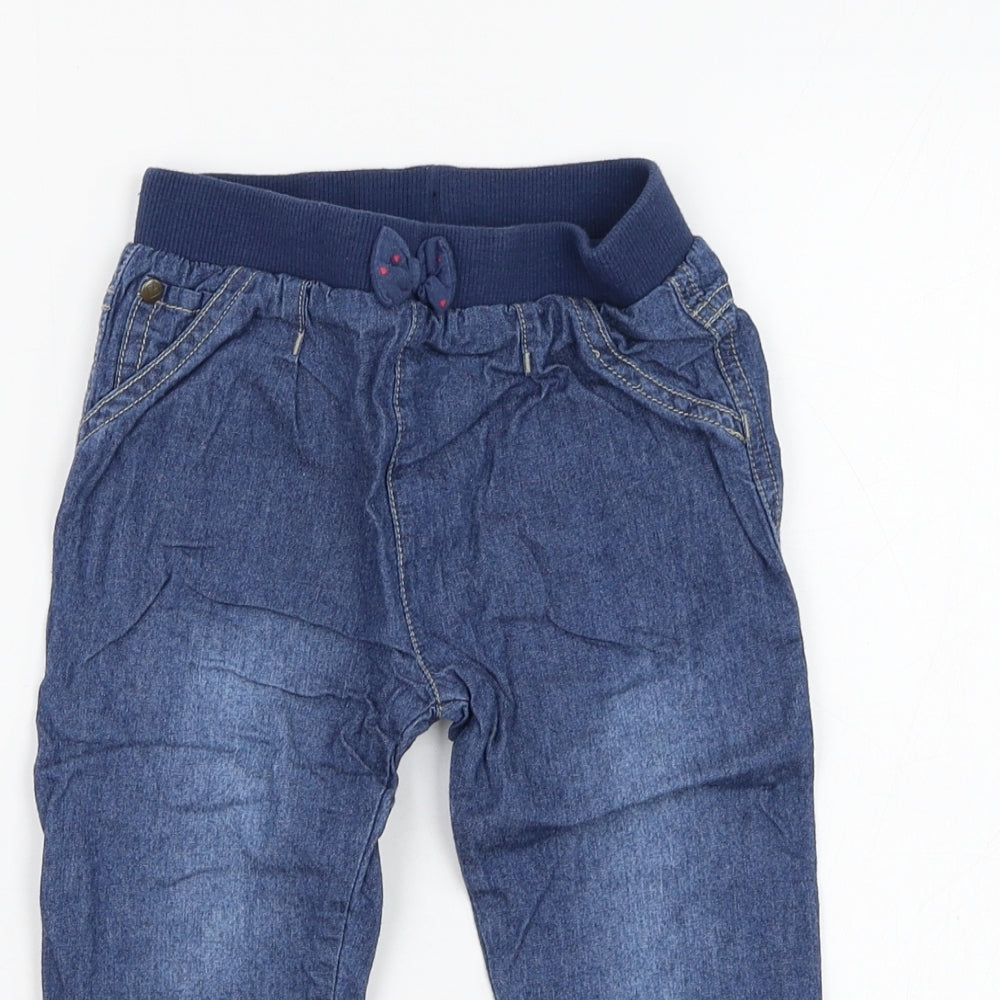 George Girls Blue  Cotton Capri Jeans Size 12-18 Months  Pullover