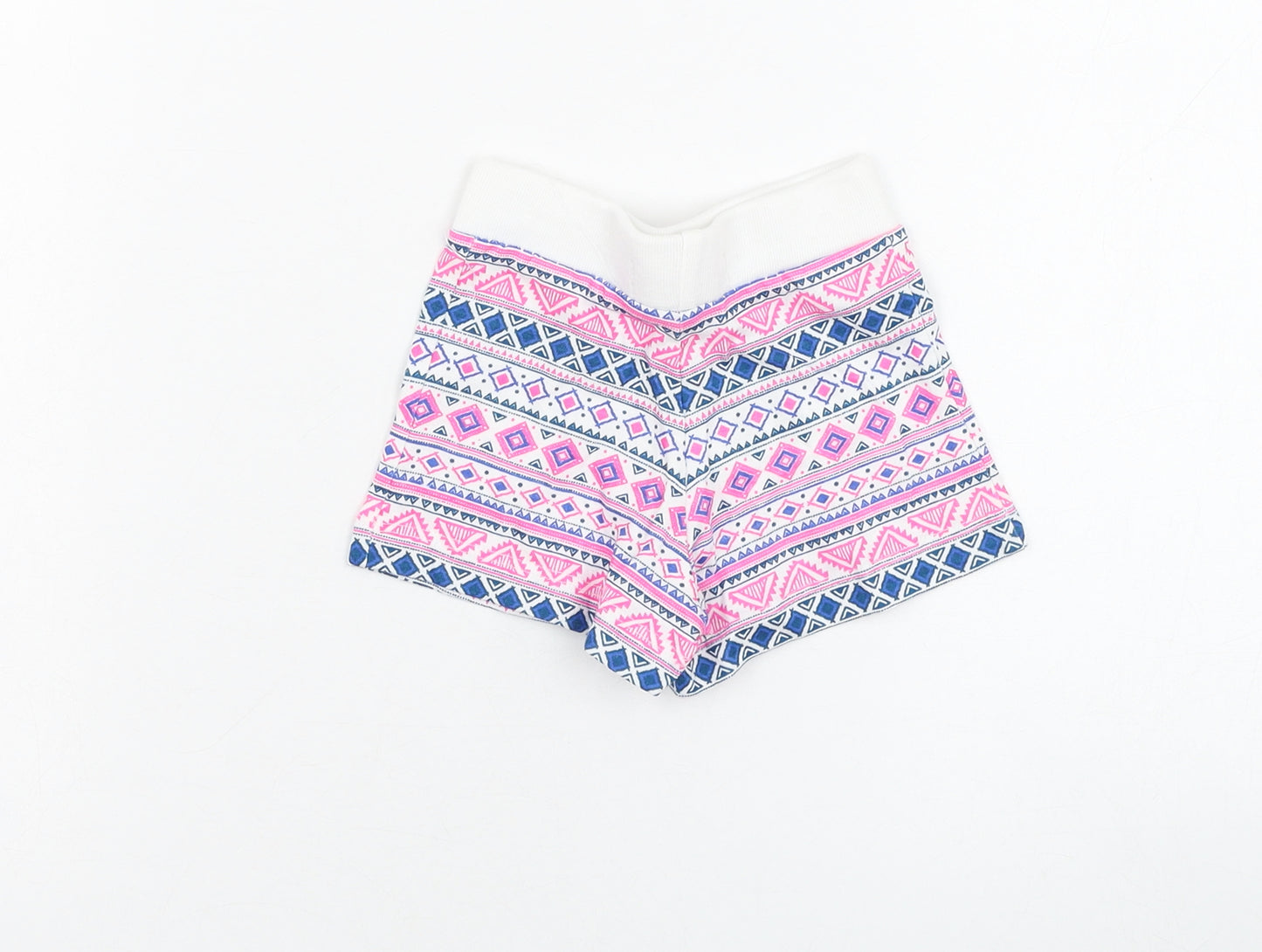 Primark Girls White Geometric Cotton Cropped Trousers Size 18-24 Months  Pullover