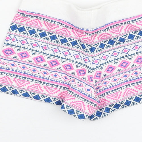 Primark Girls White Geometric Cotton Cropped Trousers Size 18-24 Months  Pullover
