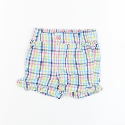 M&Co Girls Ivory Check Cotton Cropped Trousers Size 9-12 Months  Pullover