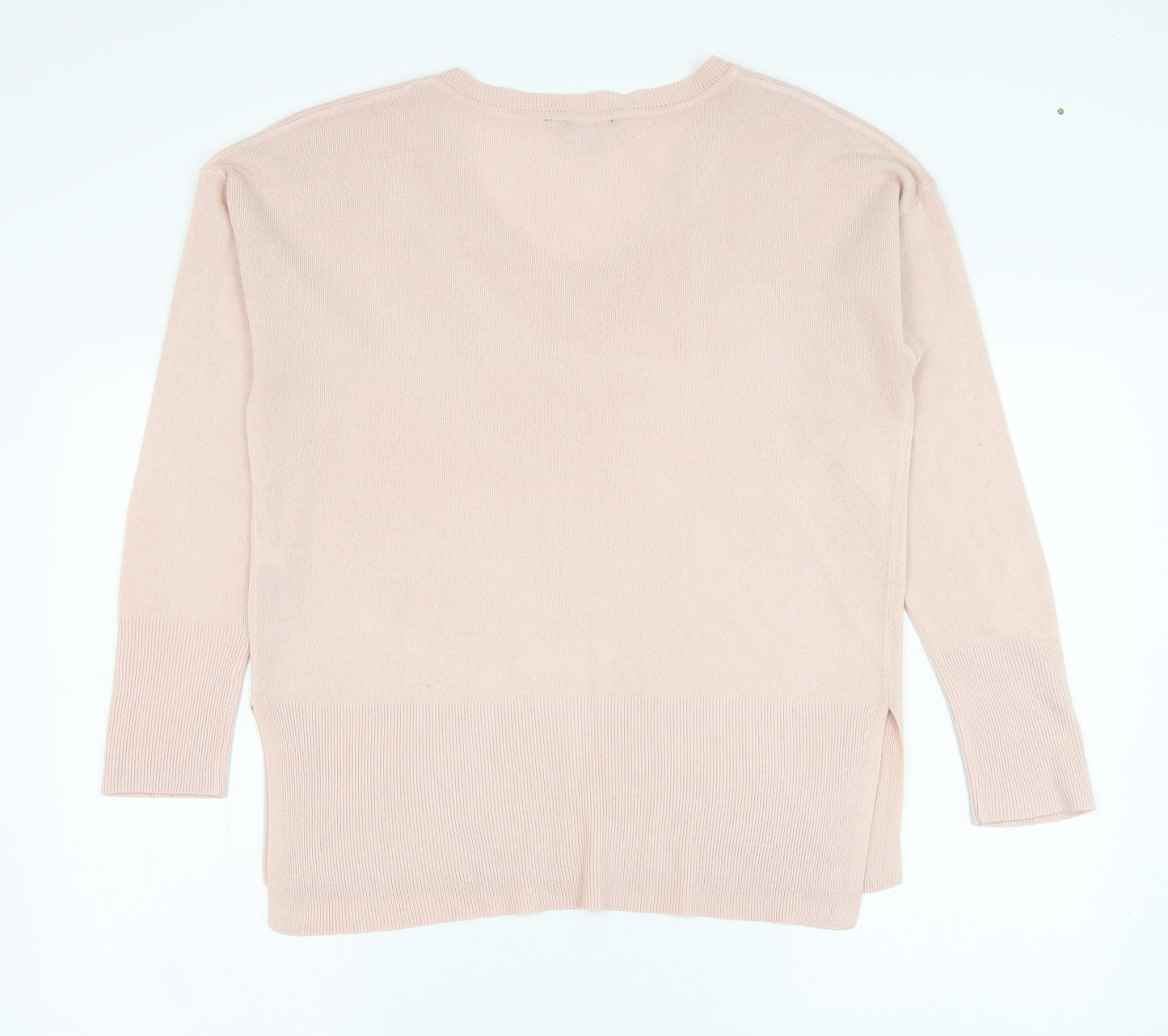 Dorothy Perkins Womens Pink V-Neck  Acrylic Pullover Jumper Size 12