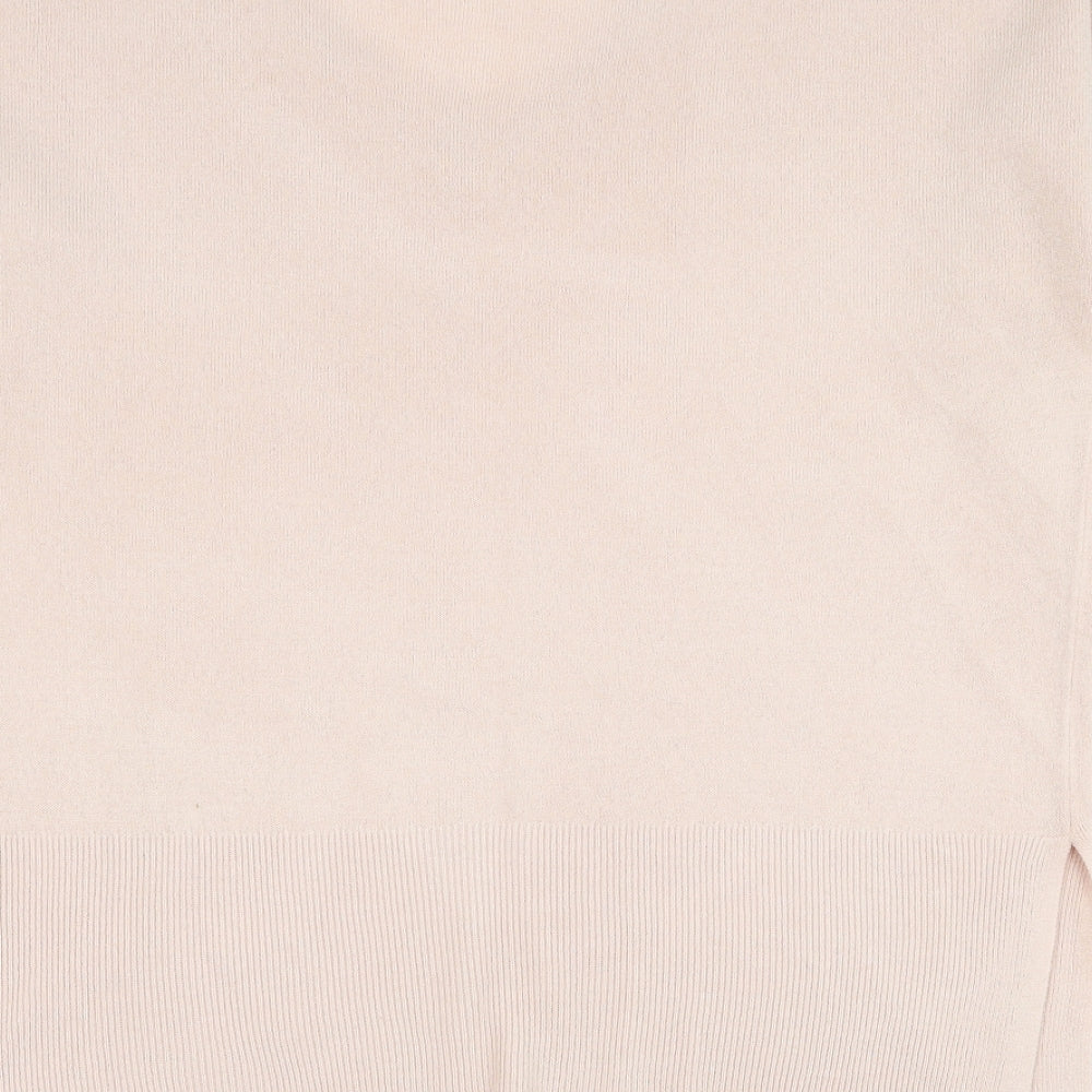 Dorothy Perkins Womens Pink V-Neck  Acrylic Pullover Jumper Size 12