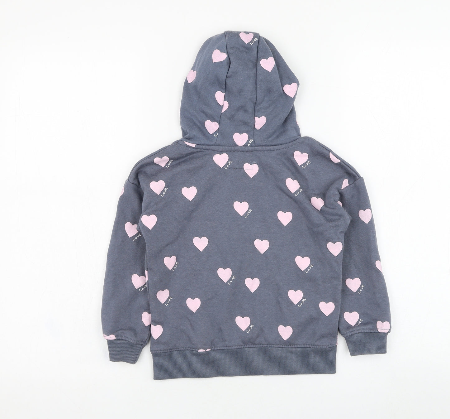 Primark Girls Grey  Cotton Pullover Hoodie Size 4-5 Years  Pullover - Love