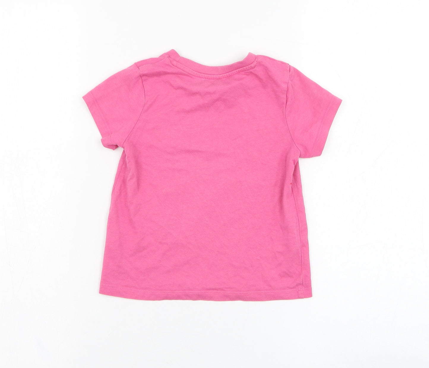 Very Girls Pink  Cotton Basic T-Shirt Size 4-5 Years Round Neck Pullover - Watermelon
