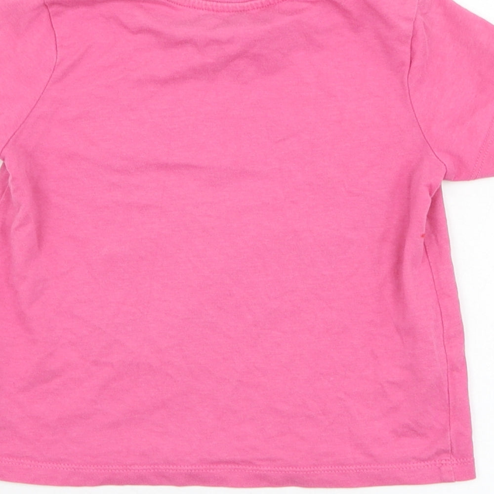 Very Girls Pink  Cotton Basic T-Shirt Size 4-5 Years Round Neck Pullover - Watermelon