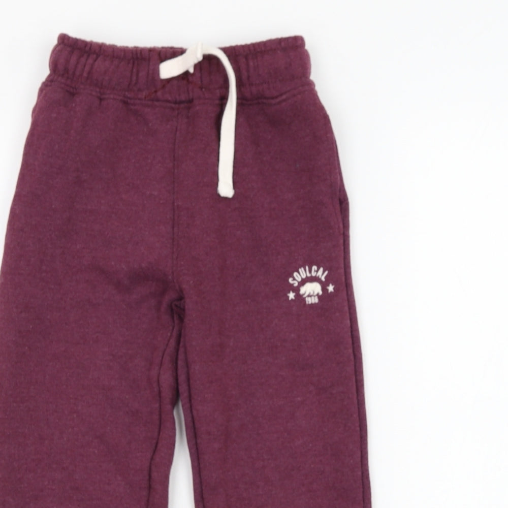SoulCal&Co Boys Purple  Cotton Jogger Trousers Size 4-5 Years  Regular Pullover