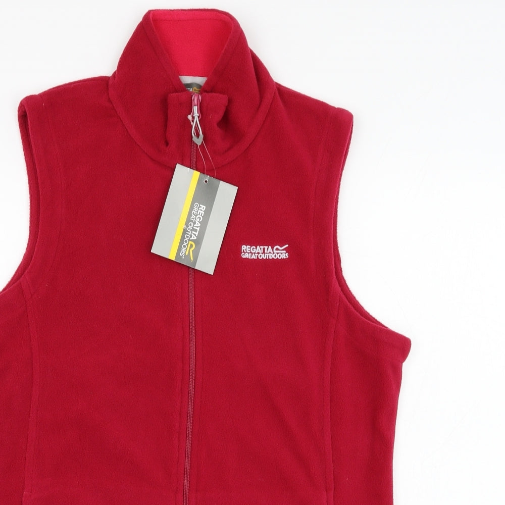 Regatta Womens Pink  Polyester Vest Sweatshirt Size 12  Zip - Fleece
