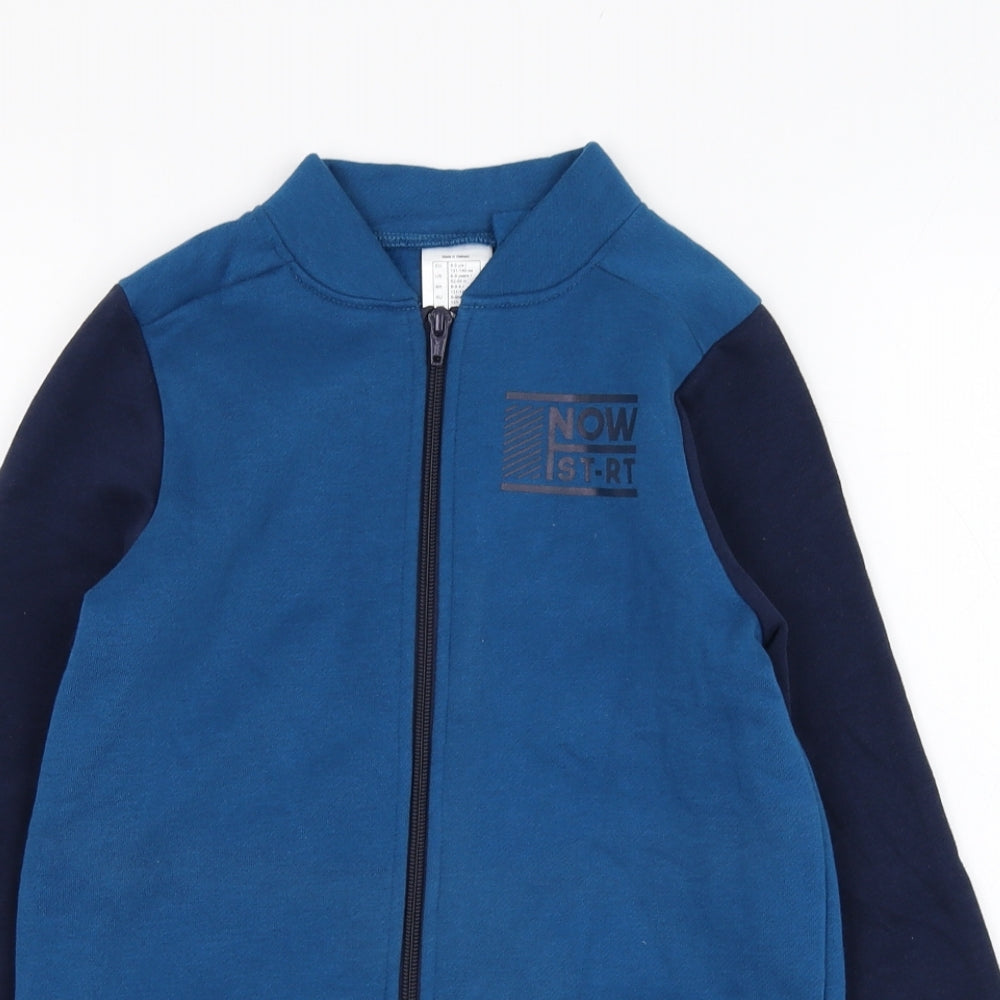 DECATHLON Boys Blue  Polyester Full Zip Sweatshirt Size 8-9 Years  Zip