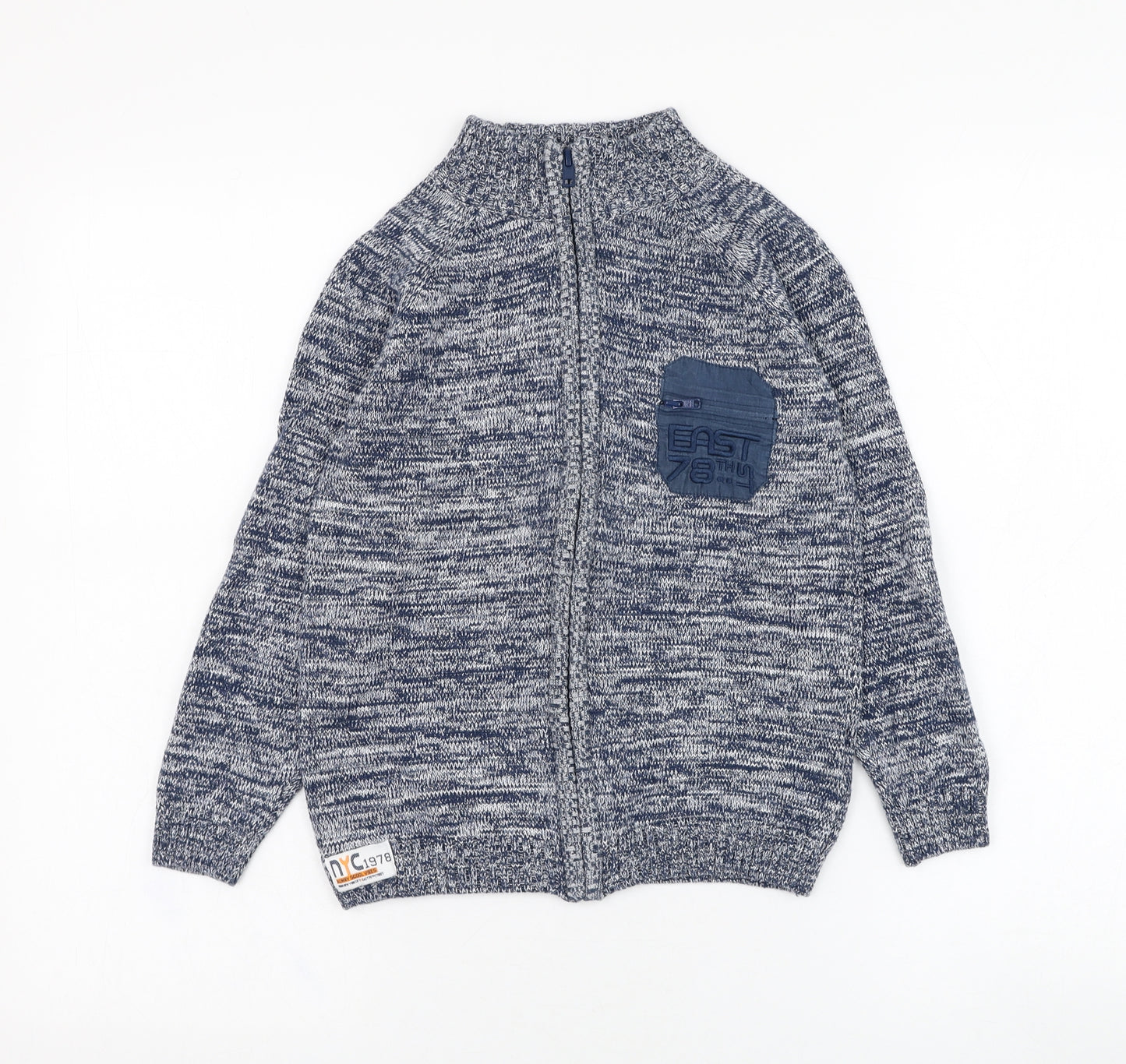 name it Boys Blue  Cotton Full Zip Sweatshirt Size 7-8 Years  Zip