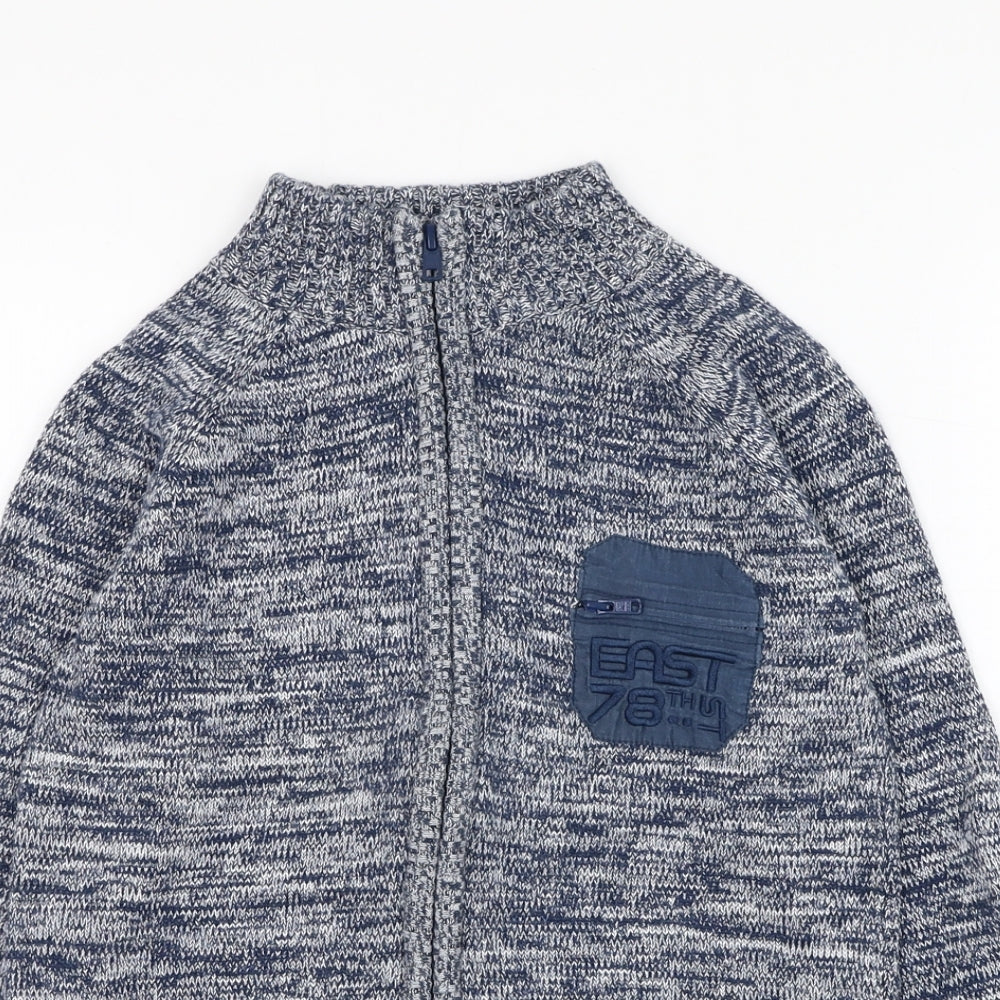 name it Boys Blue  Cotton Full Zip Sweatshirt Size 7-8 Years  Zip