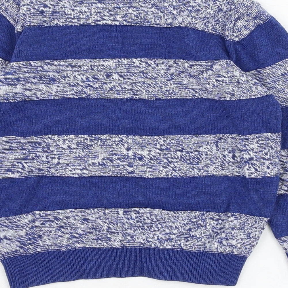 Marks and Spencer Boys Blue Striped Cotton Pullover Sweatshirt Size 2-3 Years  Pullover