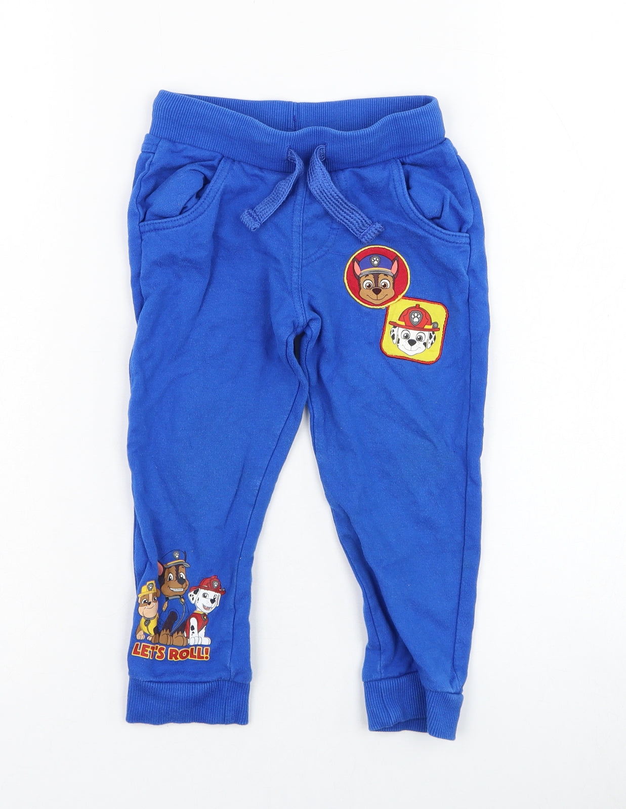 F&F Boys Blue  Cotton Jogger Trousers Size 2-3 Years  Regular Pullover - Paw Patrol
