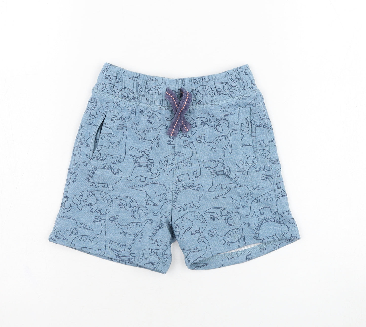 TU Boys Blue  Cotton Sweat Shorts Size 3-4 Years  Regular  - Dinosaur