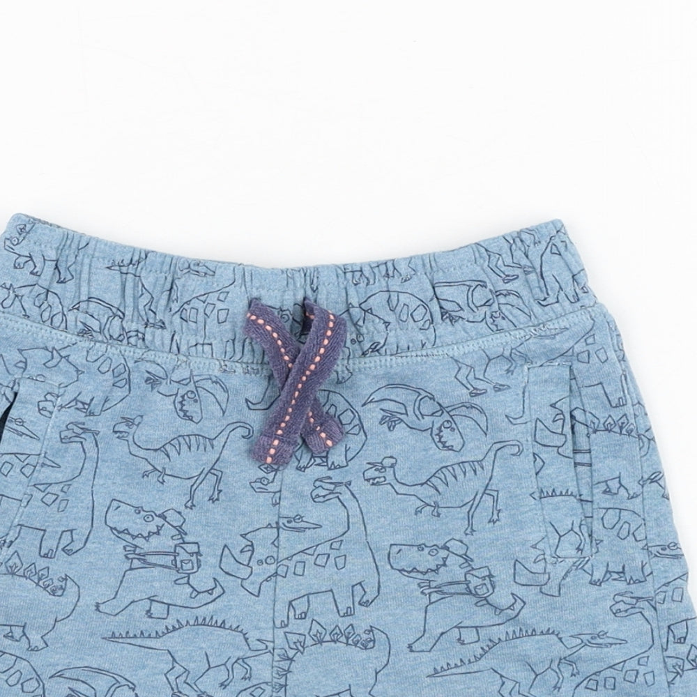 TU Boys Blue  Cotton Sweat Shorts Size 3-4 Years  Regular  - Dinosaur