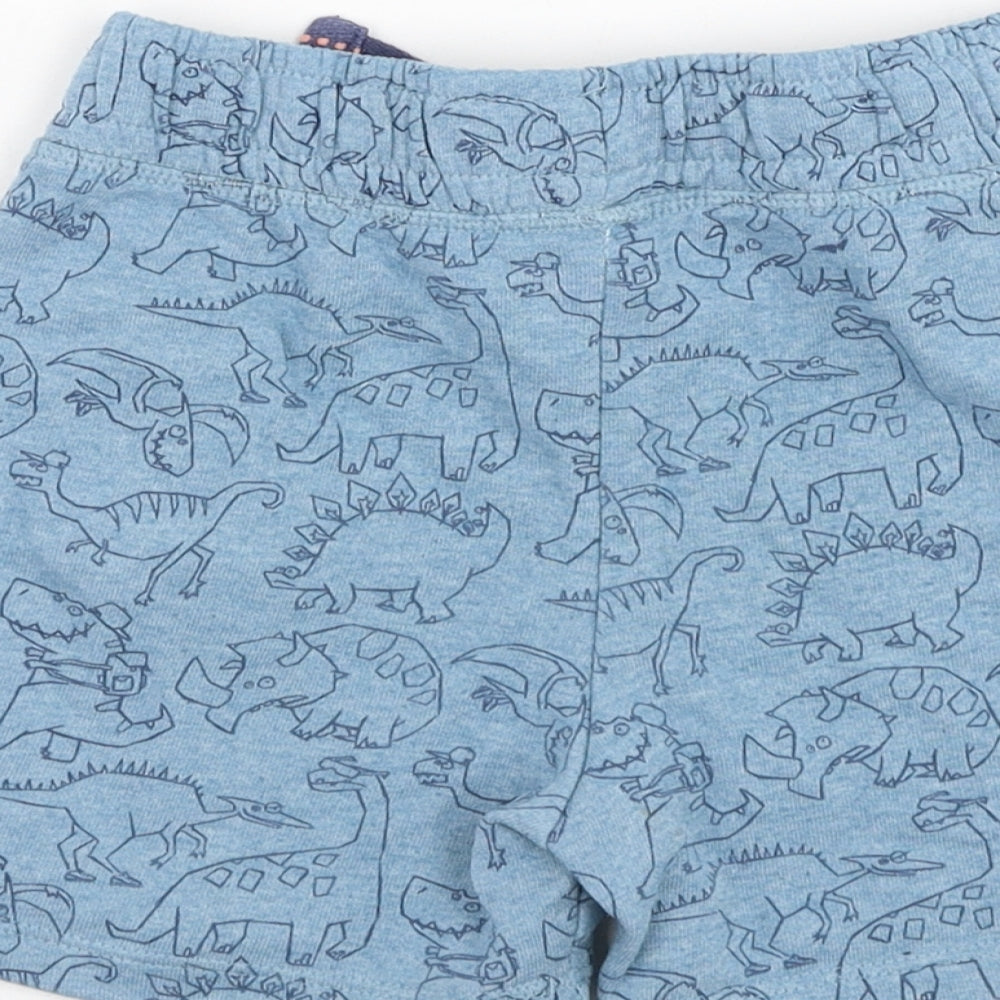 TU Boys Blue  Cotton Sweat Shorts Size 3-4 Years  Regular  - Dinosaur