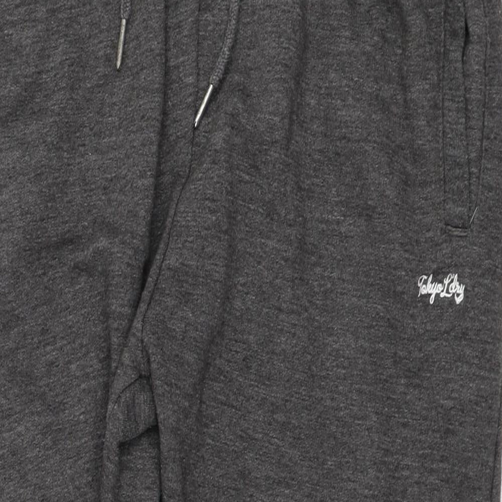 Tokyo Laundry Mens Grey  Cotton Jogger Trousers Size L L28 in Regular