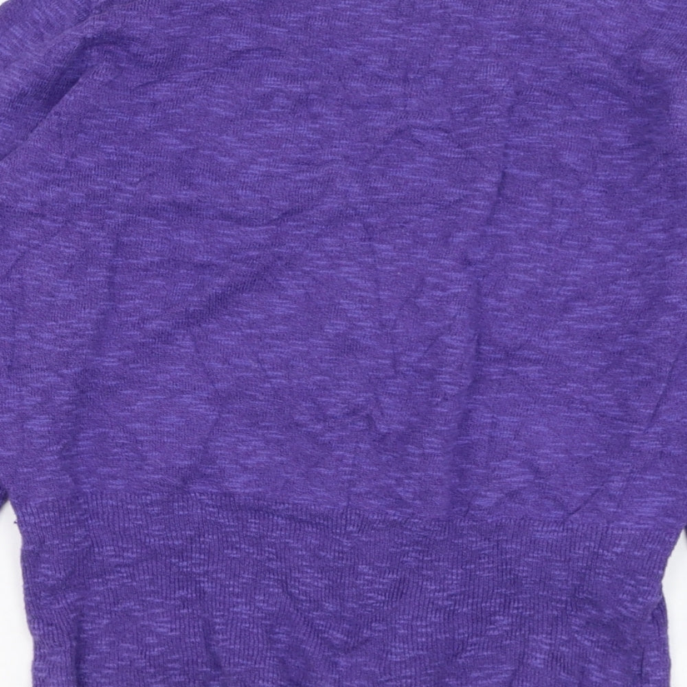 MINUET Womens Purple Round Neck  Linen Pullover Jumper Size M