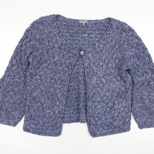 Marks and Spencer Womens Blue Scoop Neck  Acrylic Cardigan Jumper Size M