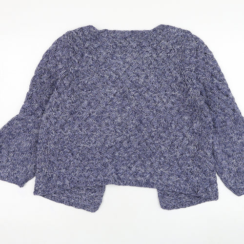 Marks and Spencer Womens Blue Scoop Neck  Acrylic Cardigan Jumper Size M