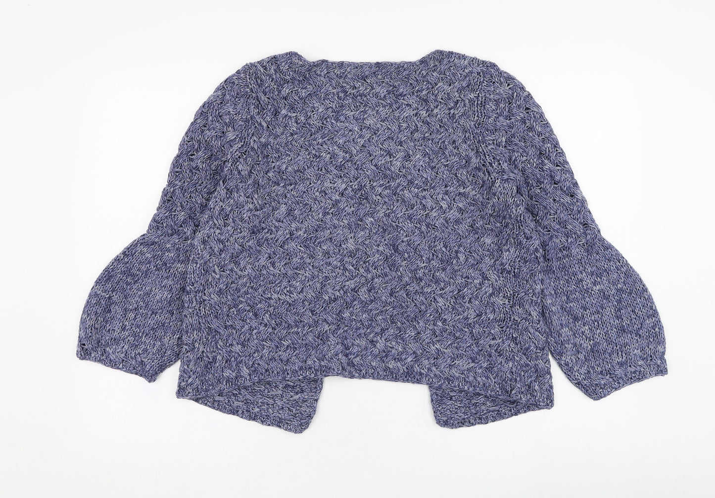 Marks and Spencer Womens Blue Scoop Neck  Acrylic Cardigan Jumper Size M