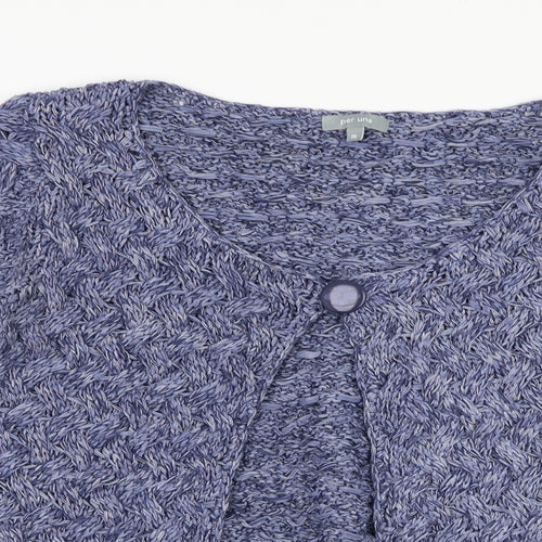 Marks and Spencer Womens Blue Scoop Neck  Acrylic Cardigan Jumper Size M