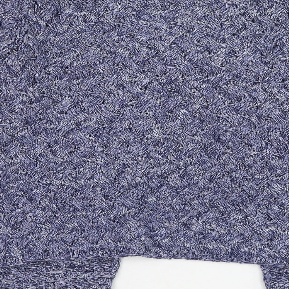 Marks and Spencer Womens Blue Scoop Neck  Acrylic Cardigan Jumper Size M