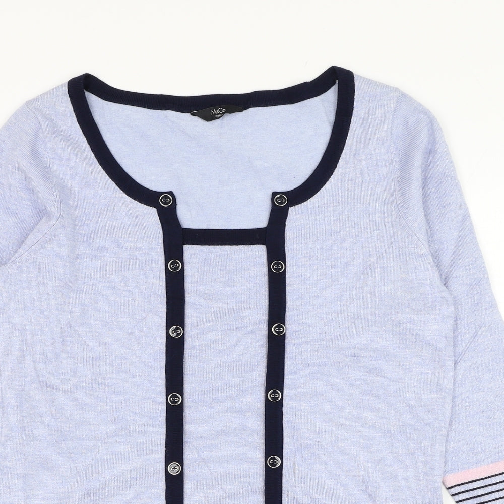 M&Co Womens Blue  Viscose Pullover Sweatshirt Size 10  Pullover