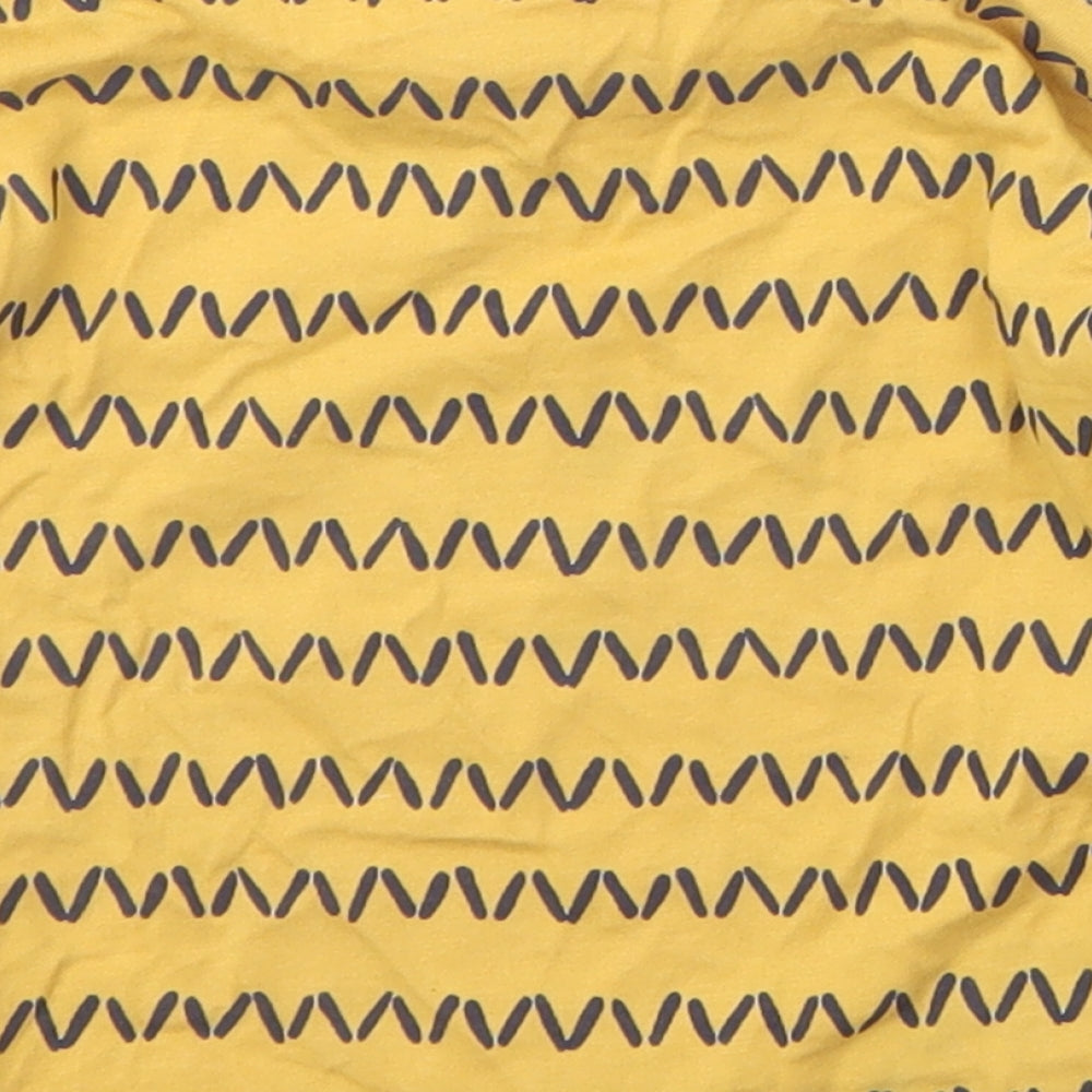 Next  Baby Yellow Chevron Cotton Basic T-Shirt Size 3-6 Months Crew Neck