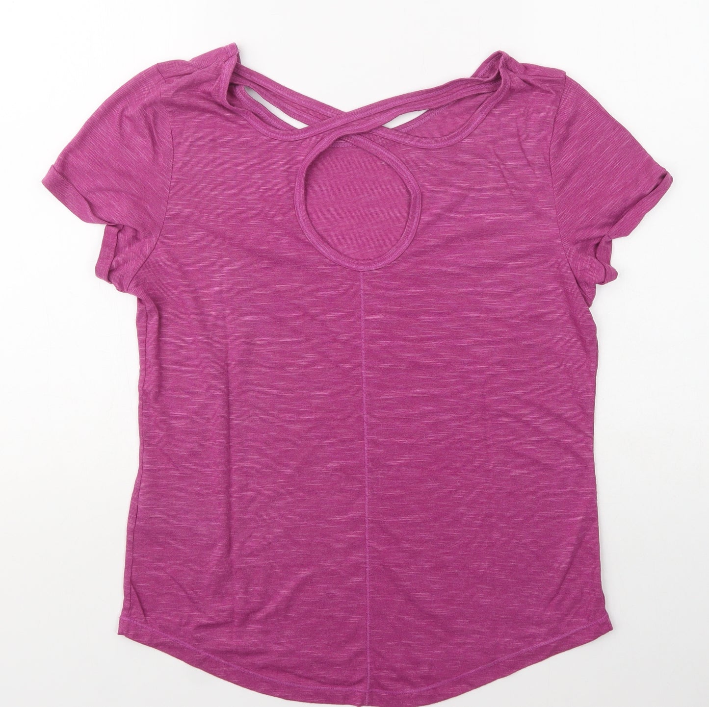 LA Gear Womens Pink  Polyester Basic Casual Size 14 Boat Neck  - key hole back