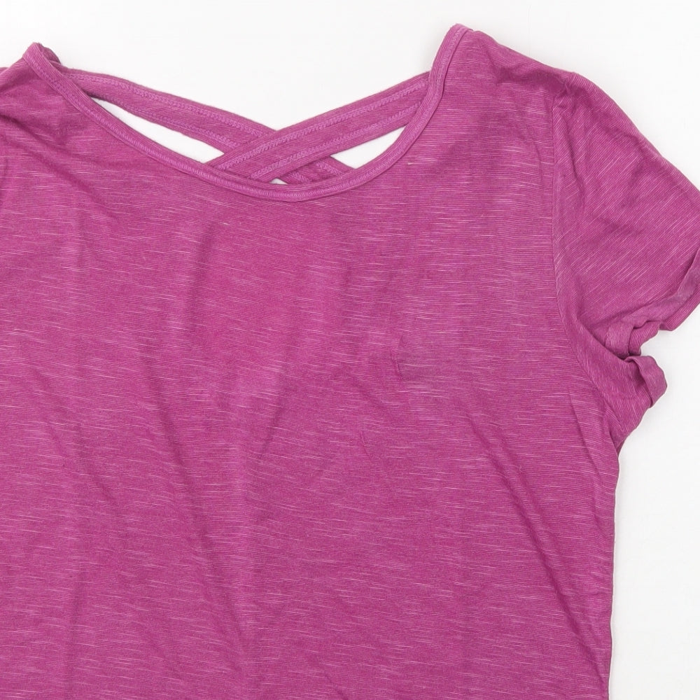 LA Gear Womens Pink  Polyester Basic Casual Size 14 Boat Neck  - key hole back