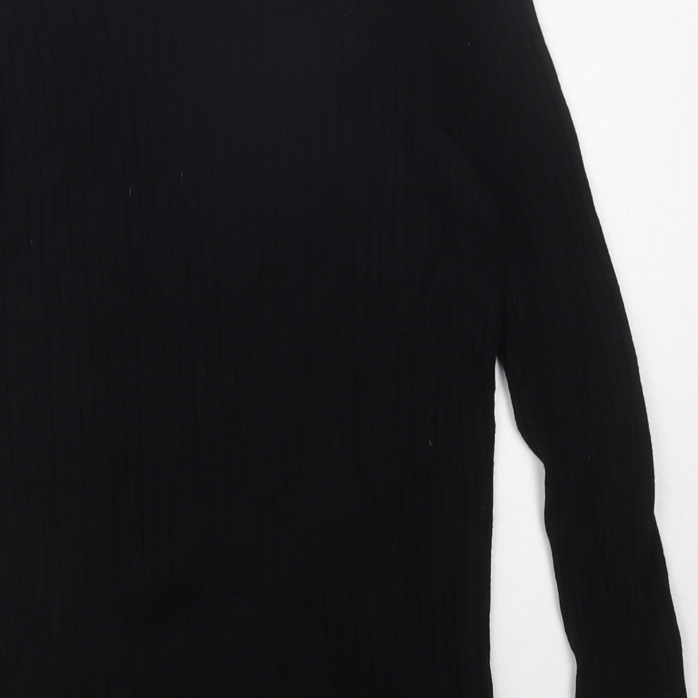Marks and Spencer Womens Black Boat Neck  Viscose Pullover Jumper Size 14