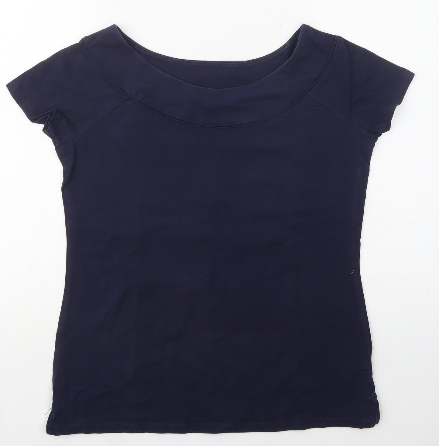 NEXT Womens Blue  Cotton Basic T-Shirt Size 14 Boat Neck