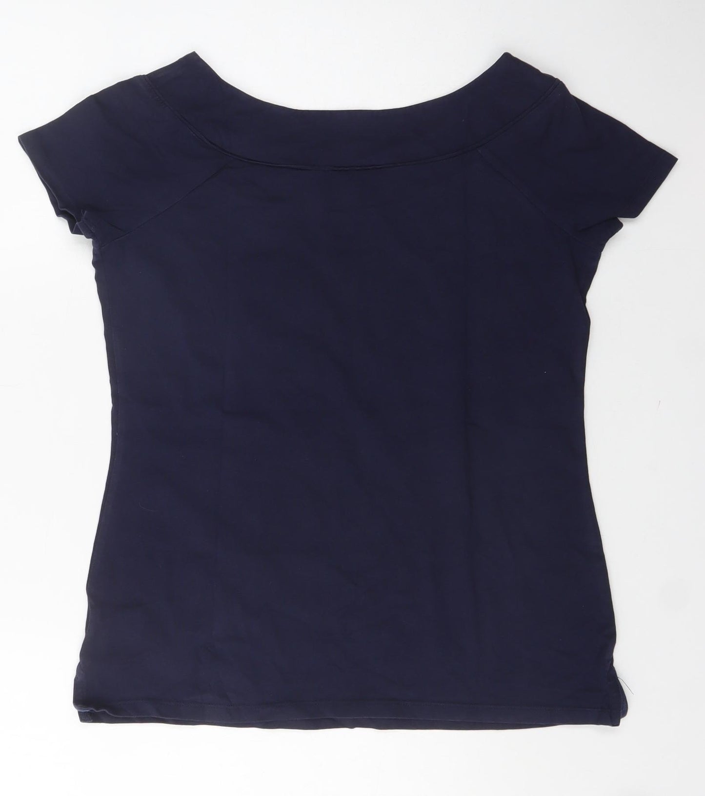 NEXT Womens Blue  Cotton Basic T-Shirt Size 14 Boat Neck