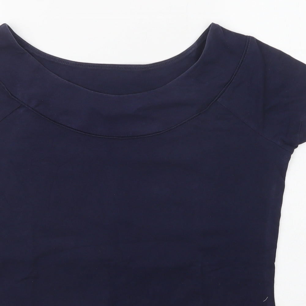 NEXT Womens Blue  Cotton Basic T-Shirt Size 14 Boat Neck