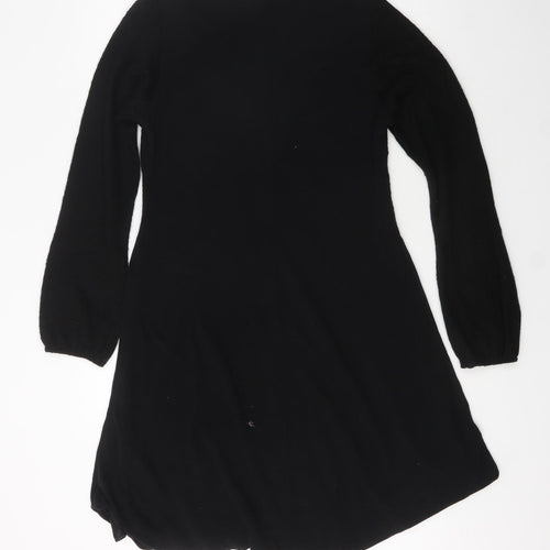 Preworn Womens Black  Viscose Fit & Flare  Size L  V-Neck