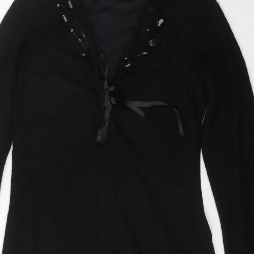 Preworn Womens Black  Viscose Fit & Flare  Size L  V-Neck